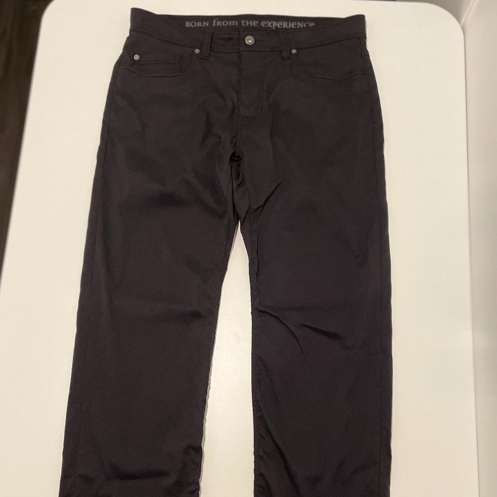 prAna Slim Fit Black Pants Born from the Experience Mens Size 34 x 32